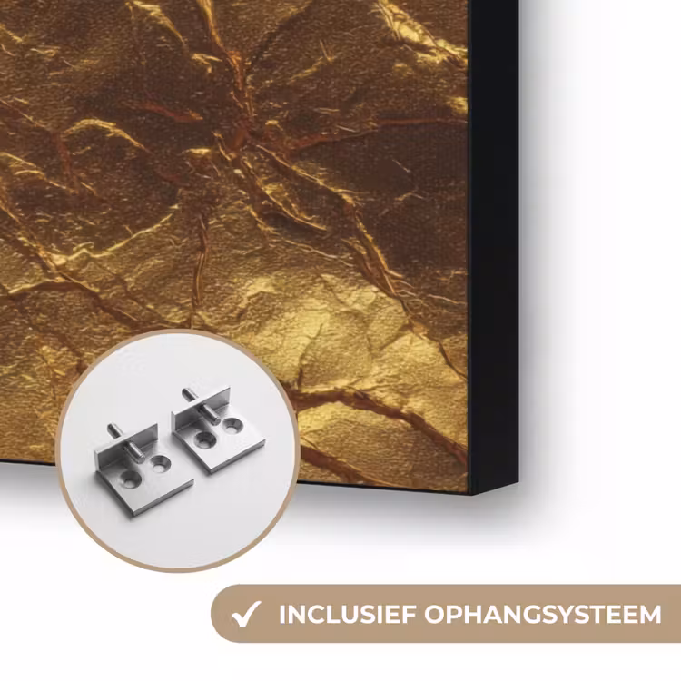 Bladgoud - Textuur  - Goud Textielframe zwart klein 947 -USP_ophangsysteemNL