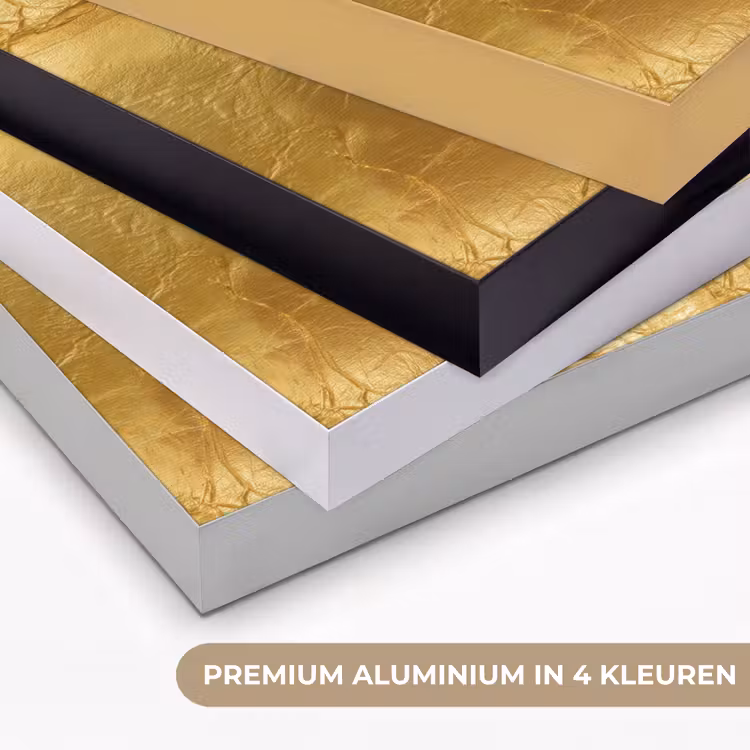 Bladgoud - Vintage - Textuur - Warm Goud Textielframe zwart klein 947 -USP_kleurenNL