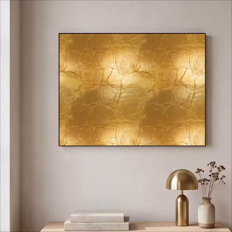 Bladgoud - Vintage - Textuur - Warm Goud Textielframe zwart klein 947 -sfeer2