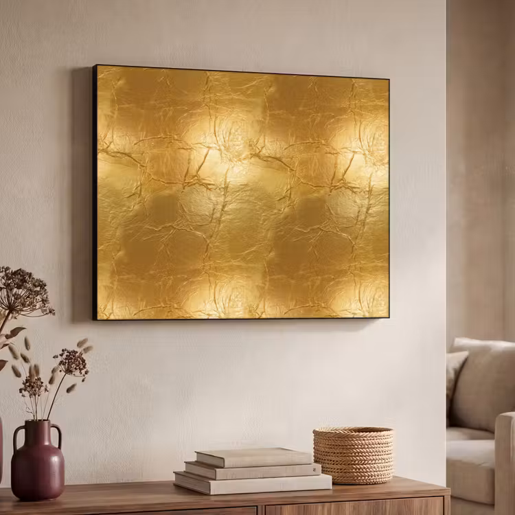 Bladgoud - Vintage - Textuur - Warm Goud Textielframe zwart klein 947 -sfeer3