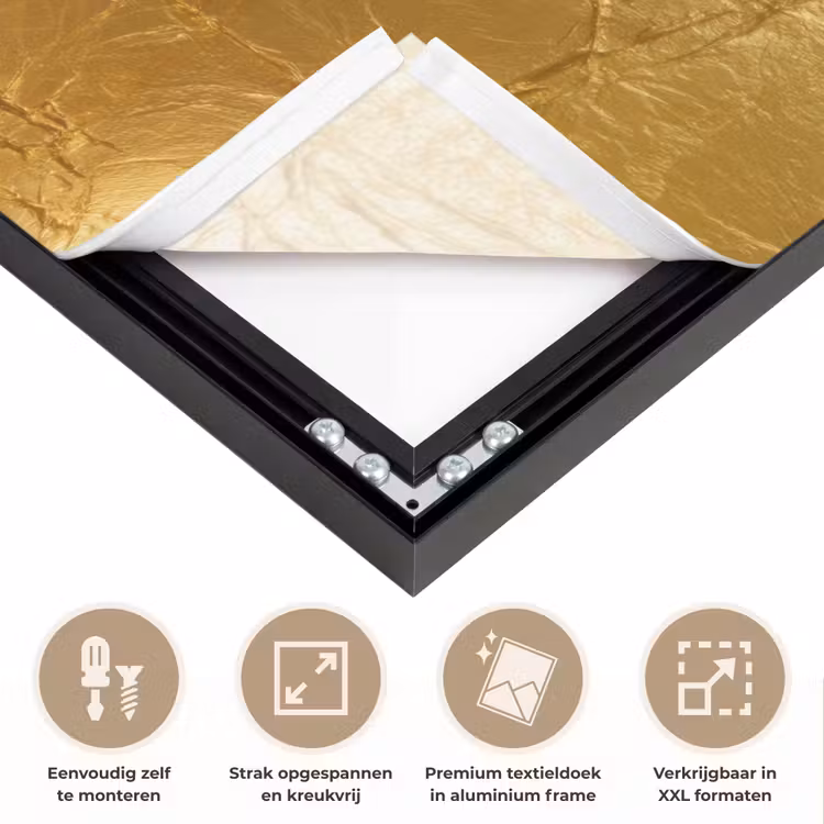 Bladgoud - Vintage - Textuur - Warm Goud Textielframe zwart klein 947 -USP_feed_closeupNL