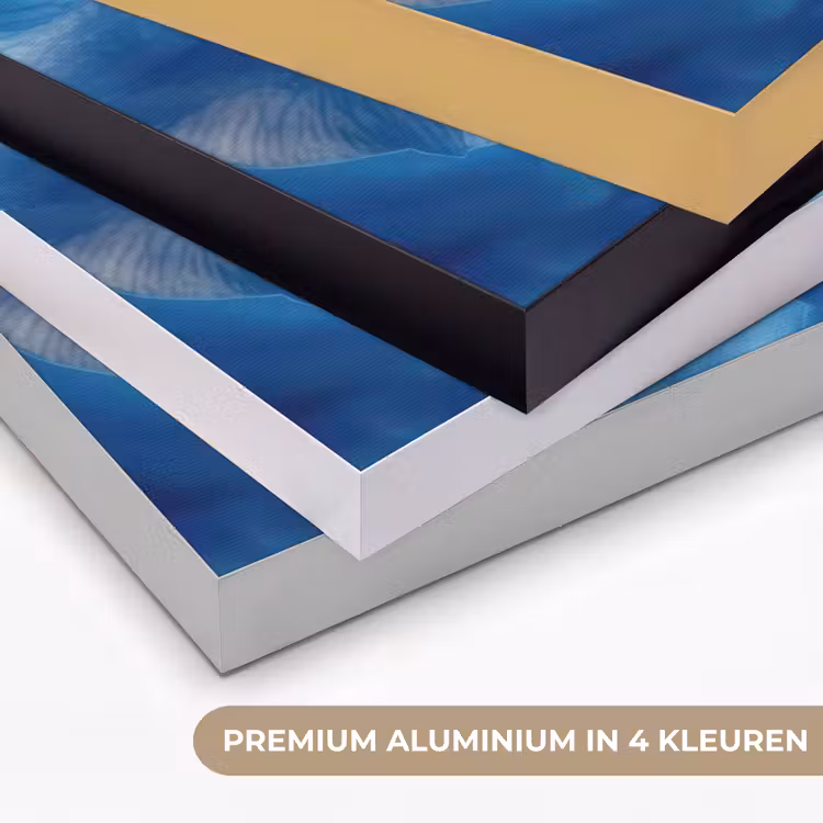 Blauw - Orchidee - Elegeant Textielframe zwart klein -USP_kleurenNL