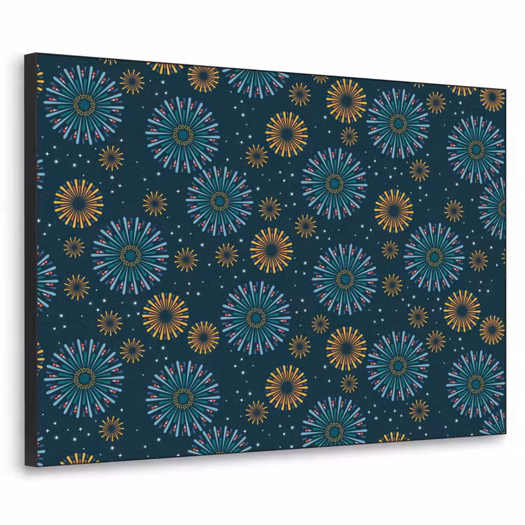 Blauw - Patroon - Retro Textielframe - compleet frame klein 947 -3d