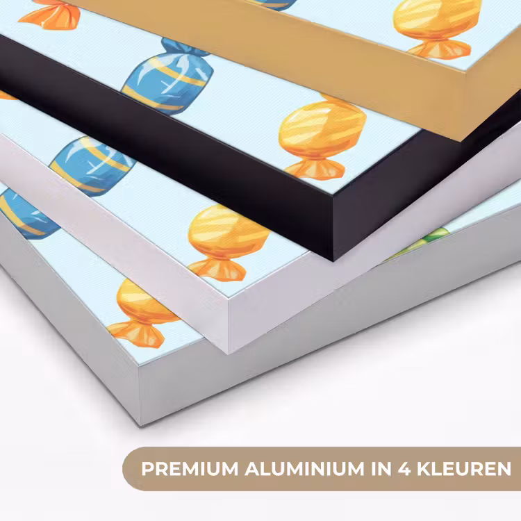 Blauw - Patroon - Snoep Textielframe zwart klein -USP_kleurenNL