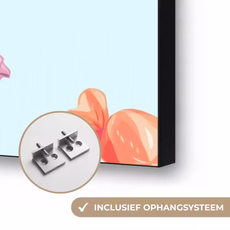 Blauw - Patroon - Snoep Textielframe zwart klein -USP_ophangsysteemNL