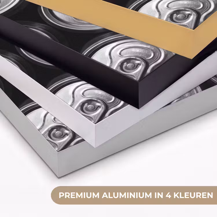 Blikjes - Aluminium - Patroon - Industrieel - Zilver Textielframe zwart klein -USP_kleurenNL