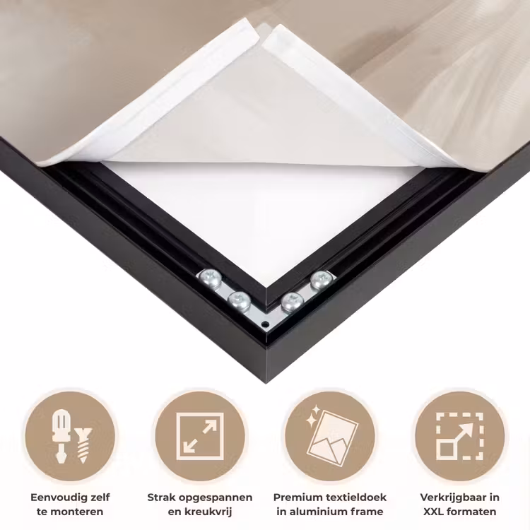 Bloem - Beige - Verf - Schaduw Textielframe zwart klein -USP_feed_closeupNL