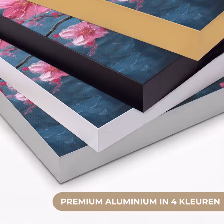 Bloem - Bloesems - Roze - Abstract Textielframe zwart klein -USP_kleurenNL