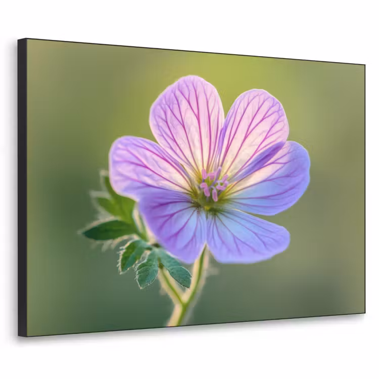 Bloem - Close up - Paars Textielframe zwart klein -3d