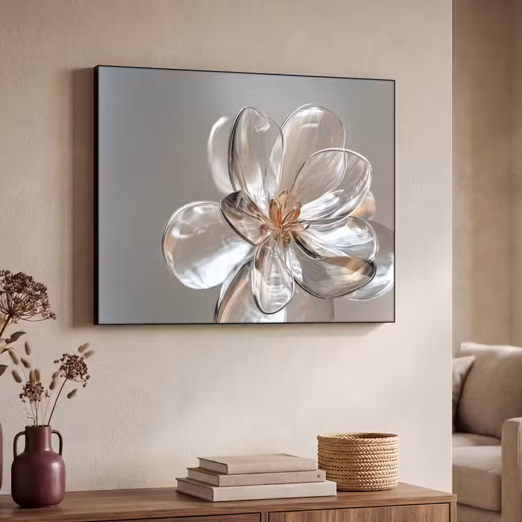 Bloem - Glazen - Doorzichtig Textielframe zwart klein -sfeer3