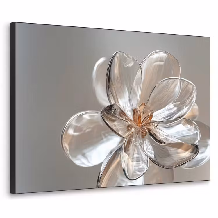 Bloem - Glazen - Doorzichtig Textielframe zwart klein -3d