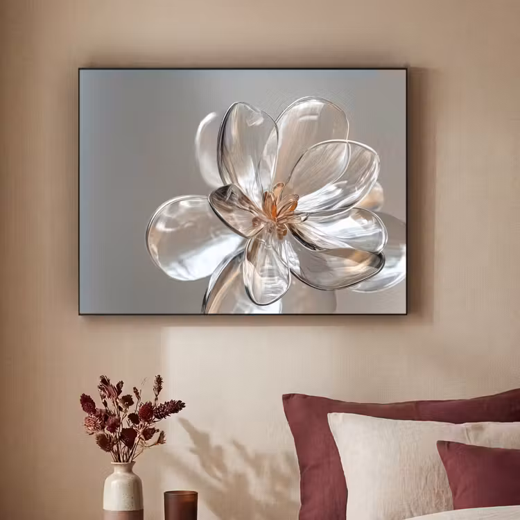 Bloem - Glazen - Doorzichtig Textielframe zwart klein -sfeer1
