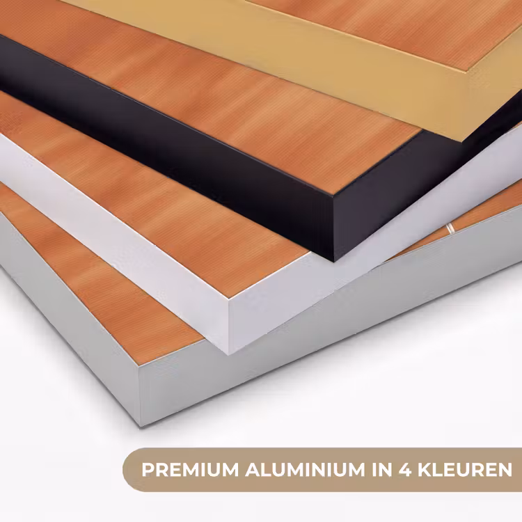 Bloem - Minimalistisch - Wit Textielframe zwart klein -USP_kleurenNL