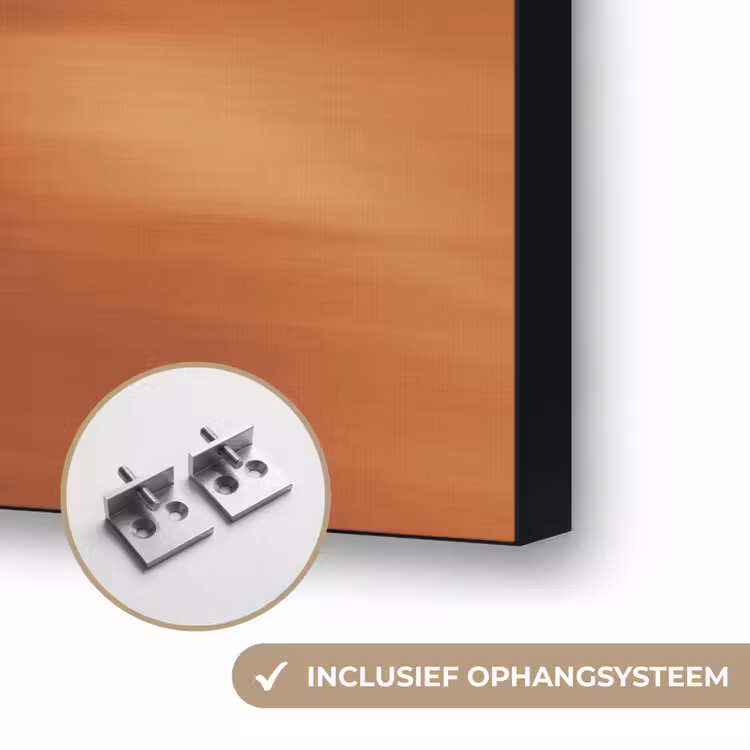 Bloem - Minimalistisch - Wit Textielframe zwart klein -USP_ophangsysteemNL