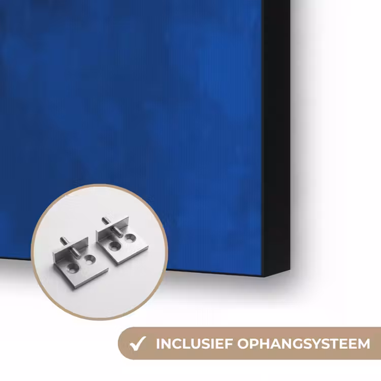 Bloem - Oranje - Bladeren Textielframe zwart klein -USP_ophangsysteemNL