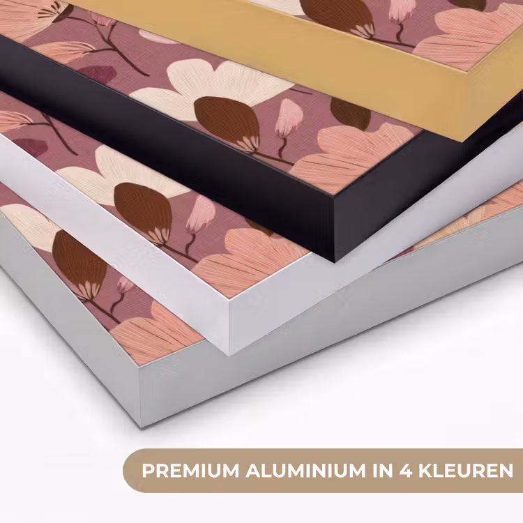 Bloem - Patroon - Roze Textielframe zwart klein 947 -USP_kleurenNL