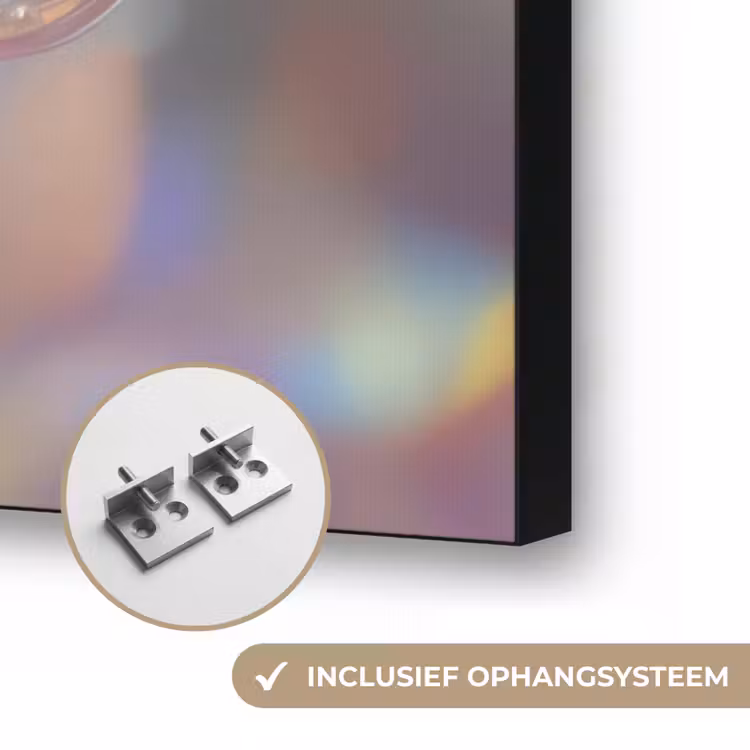 Bloem - Transparant - Pastelkleuren - Druppels Textielframe zwart klein -USP_ophangsysteemNL
