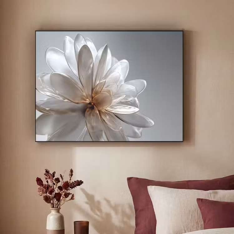 Bloem - Wit - Neutraal Textielframe - compleet frame klein -sfeer1