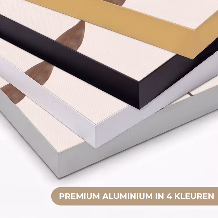 Bloemen - Abstract - Modern - Bruin - Decoratief Textielframe zwart klein -USP_kleurenNL