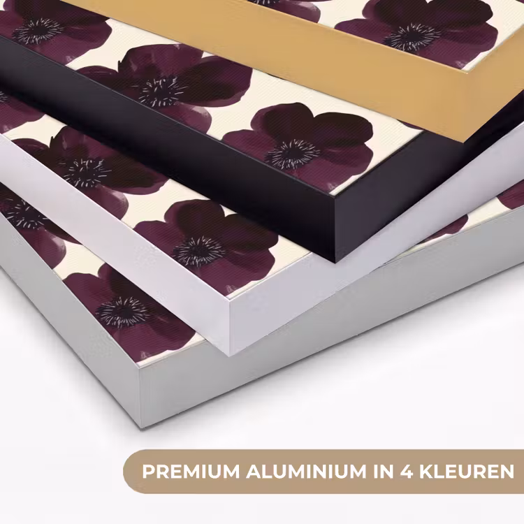 Bloemen - Aquarel - Paars Textielframe zwart klein 947 -USP_kleurenNL