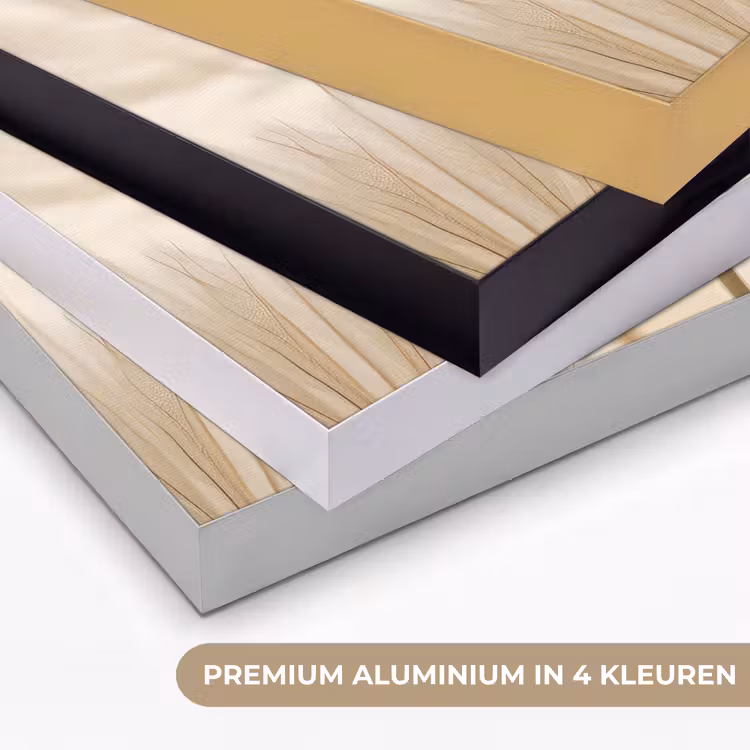 Bloemen - Beige - Natuur Textielframe zwart klein -USP_kleurenNL