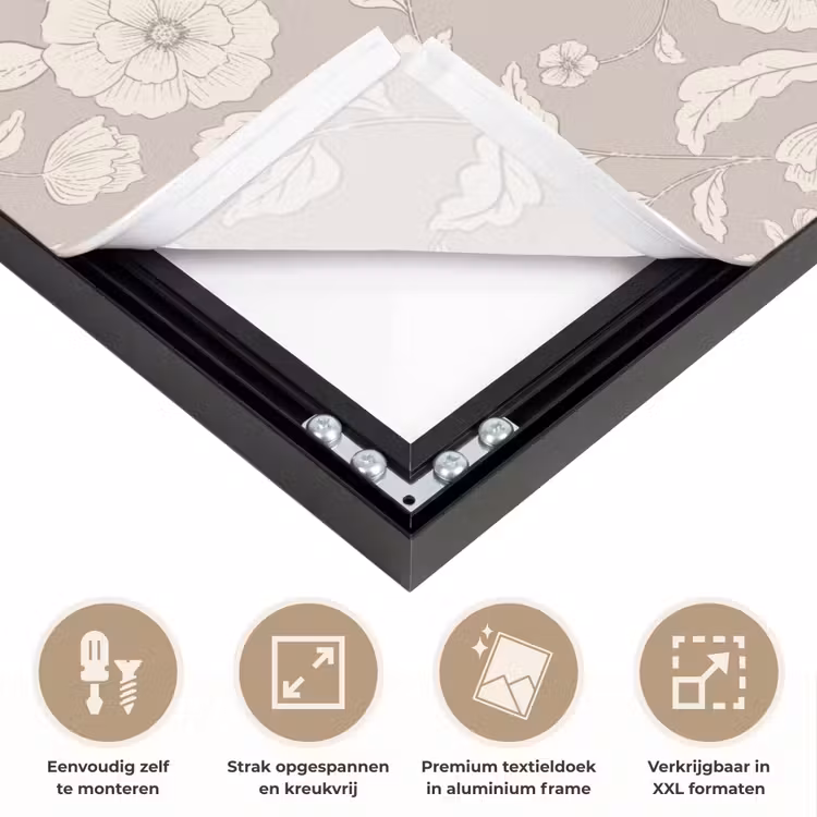 Bloemen - Blaadjes - Patroon Textielframe zwart klein 947 -USP_feed_closeupNL