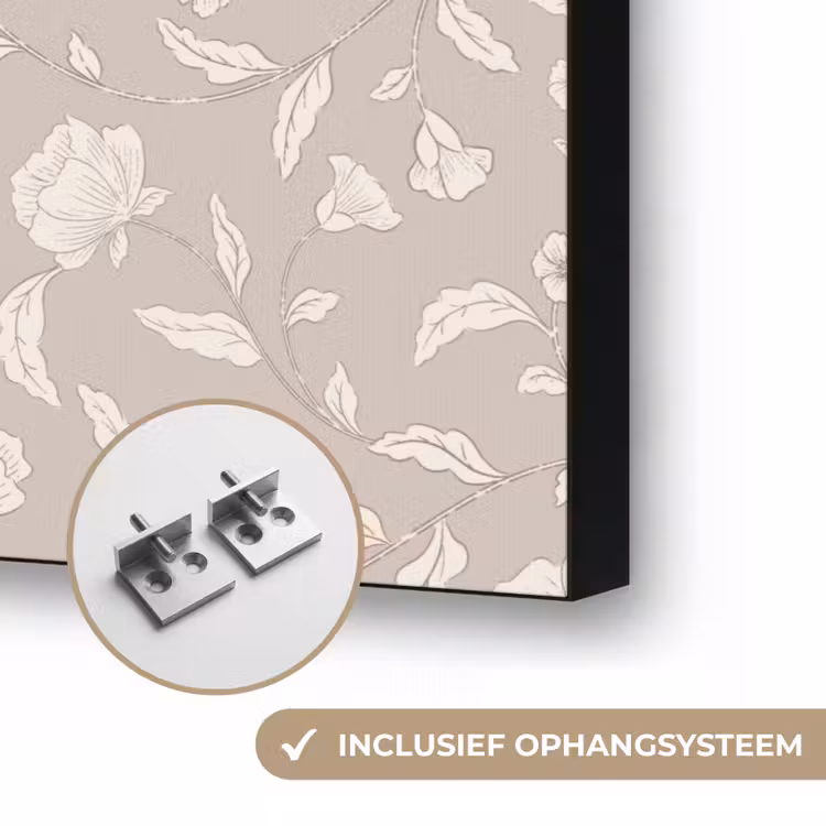 Bloemen - Blaadjes - Patroon Textielframe zwart klein 947 -USP_ophangsysteemNL