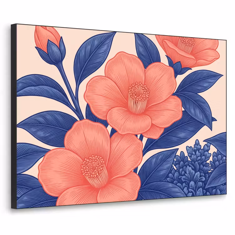 Art frame - Bloemen - Bladeren - Botanisch - Bloemen - Bladeren - Botanisch Textielframe zwart klein
