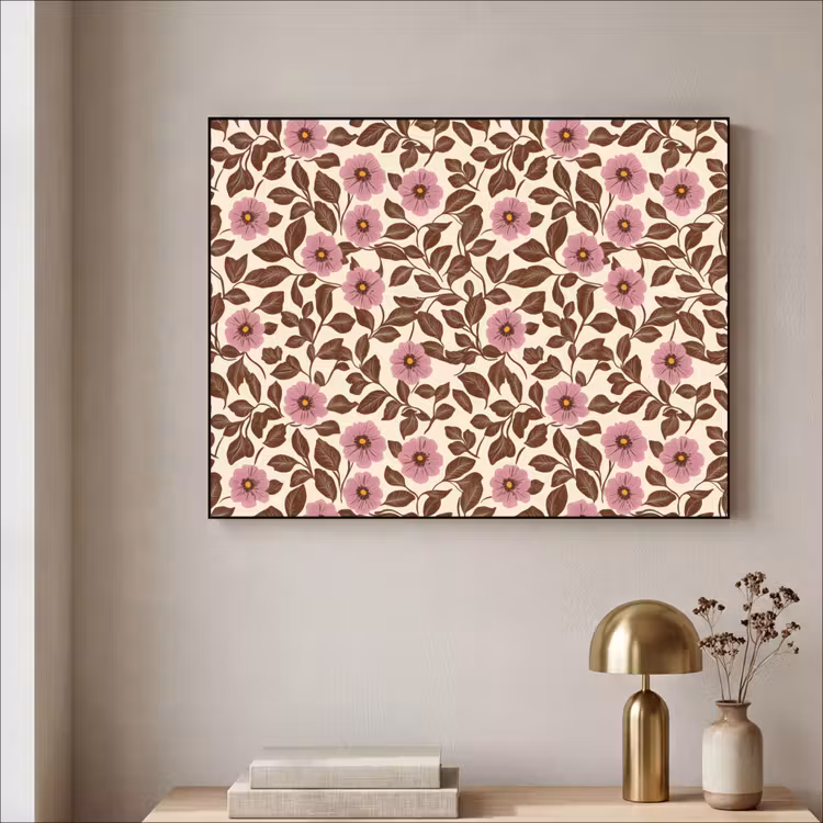 Bloemen - Bladeren - Kleurrijk Textielframe zwart klein 947 -sfeer2