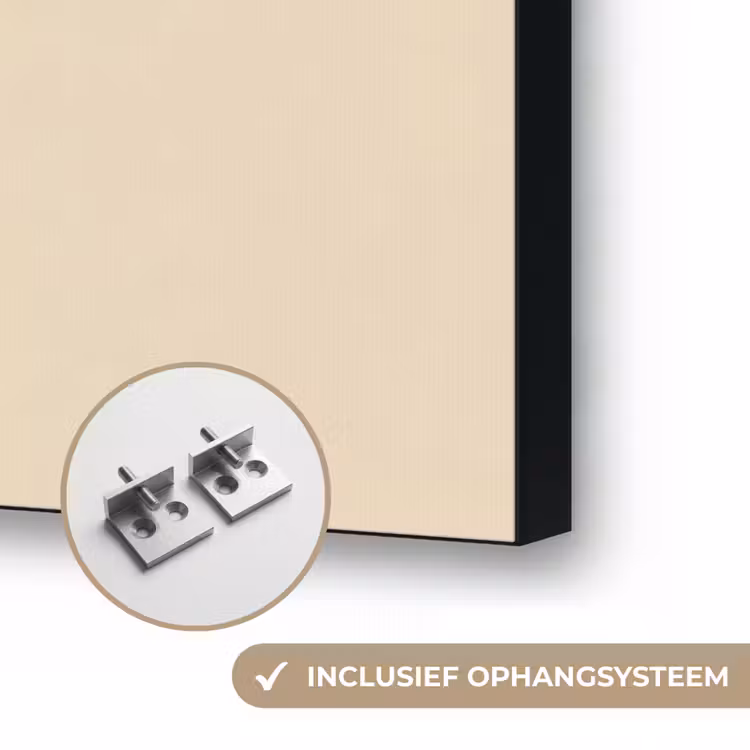Bloemen - Bladeren - Rood - Minimalistisch Textielframe zwart klein -USP_ophangsysteemNL
