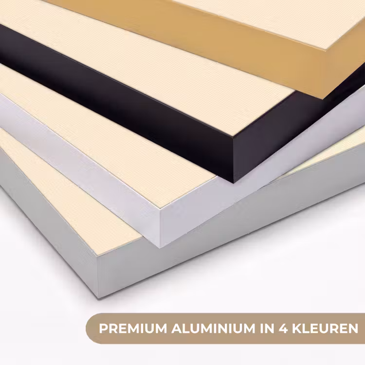 Bloemen - Blauw - Lijst - Bladeren Textielframe zwart klein -USP_kleurenNL