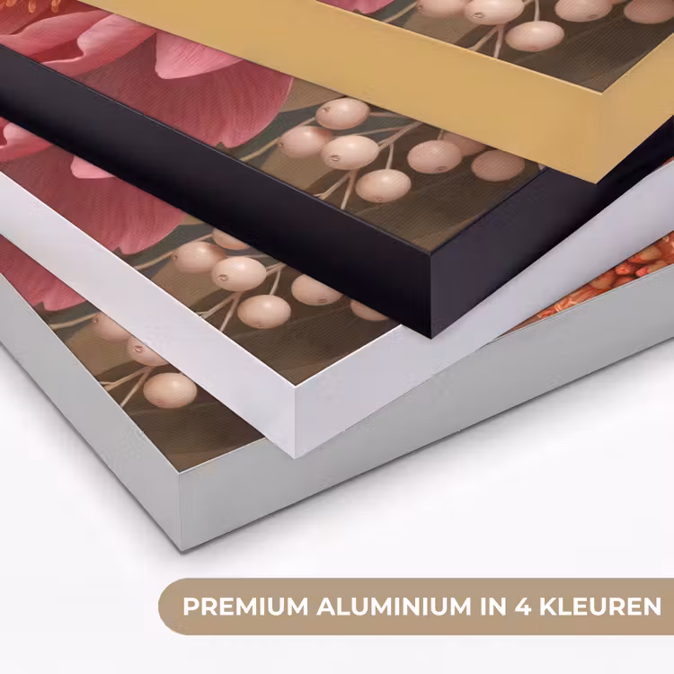 Bloemen - Bloesem - Zacht - Koraal - Decoratie Textielframe zwart klein -USP_kleurenNL