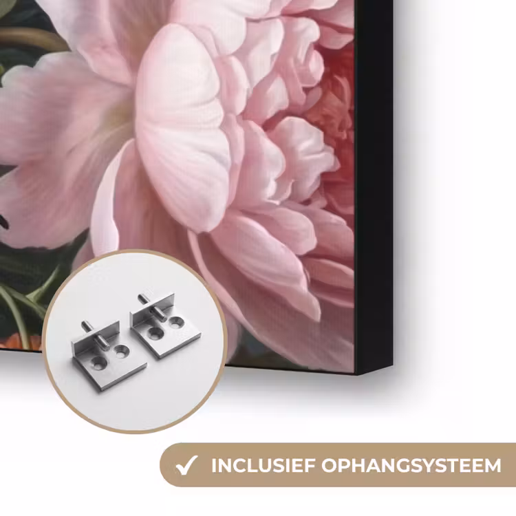 Bloemen - Boeket - Klassiek - Kleurrijk - Natuur Textielframe zwart klein -USP_ophangsysteemNL