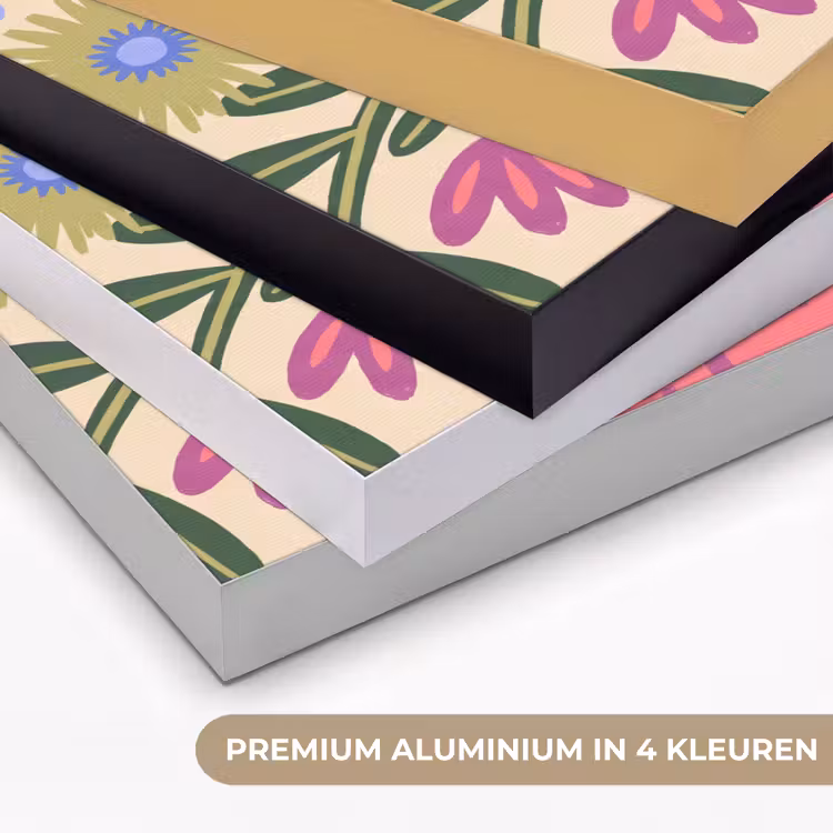 Bloemen - Boeket - Natuur - Abstract - Roze Textielframe zwart klein -USP_kleurenNL