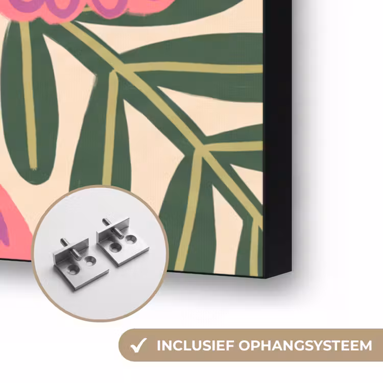 Bloemen - Boeket - Natuur - Abstract - Roze Textielframe zwart klein -USP_ophangsysteemNL