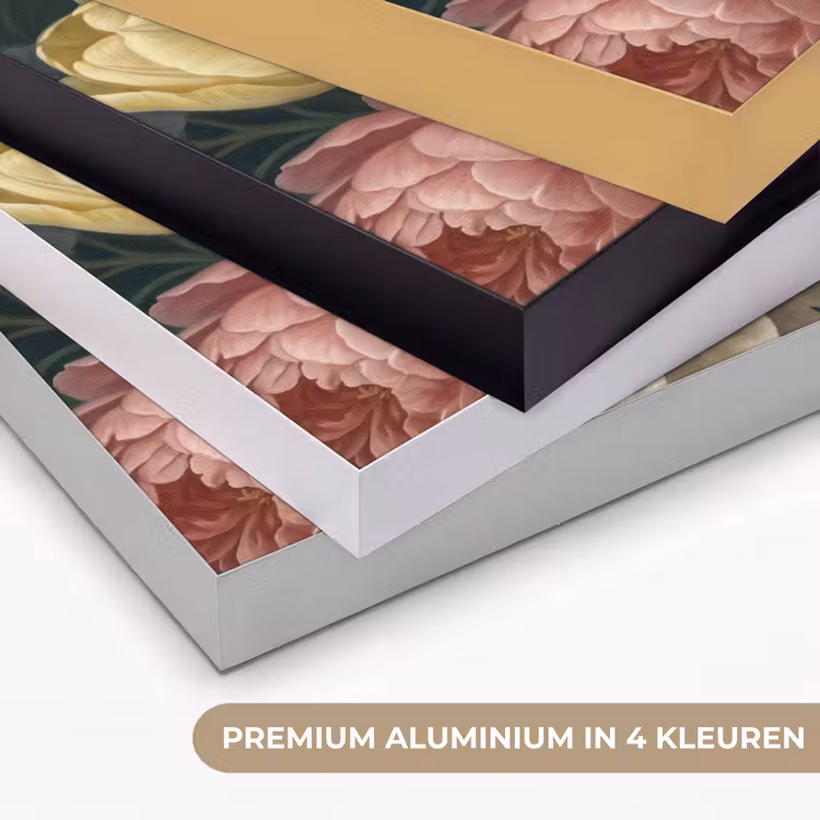 Bloemen - Boeket - Natuur - Klassiek - Donker Textielframe zwart klein -USP_kleurenNL