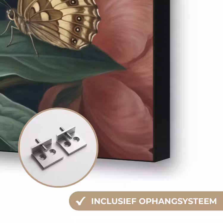 Bloemen - Boeket - Natuur - Klassiek - Donker Textielframe zwart klein -USP_ophangsysteemNL