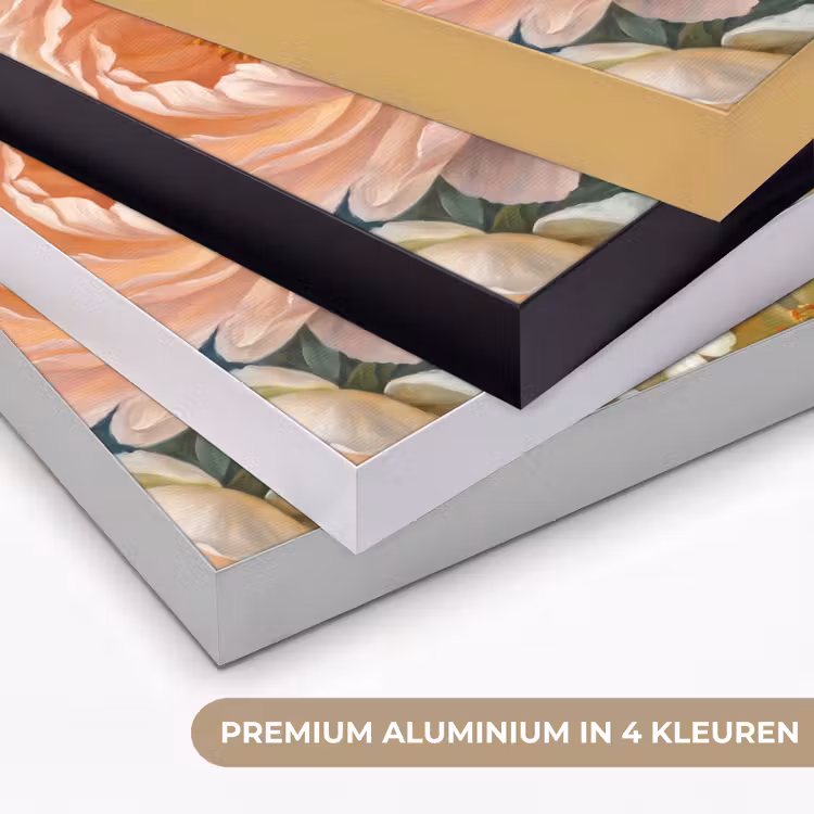 Bloemen - Boeket - Natuur - Klassiek - Kleurrijk Textielframe zwart klein -USP_kleurenNL