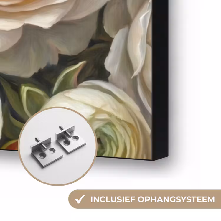 Bloemen - Boeket - Natuur - Klassiek - Kleurrijk Textielframe zwart klein -USP_ophangsysteemNL