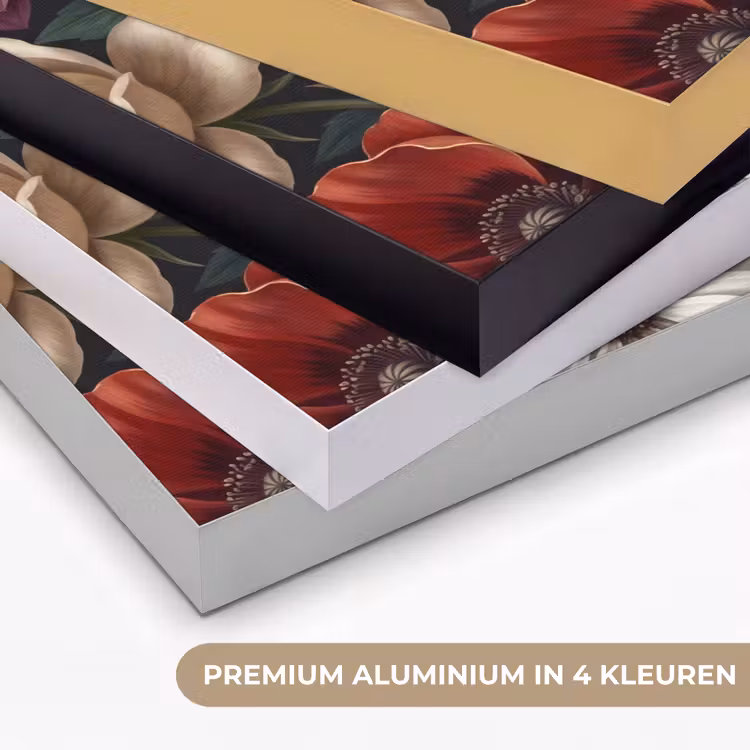 Bloemen - Boeket - Natuur - Klassiek - Weelderig Textielframe zwart klein -USP_kleurenNL
