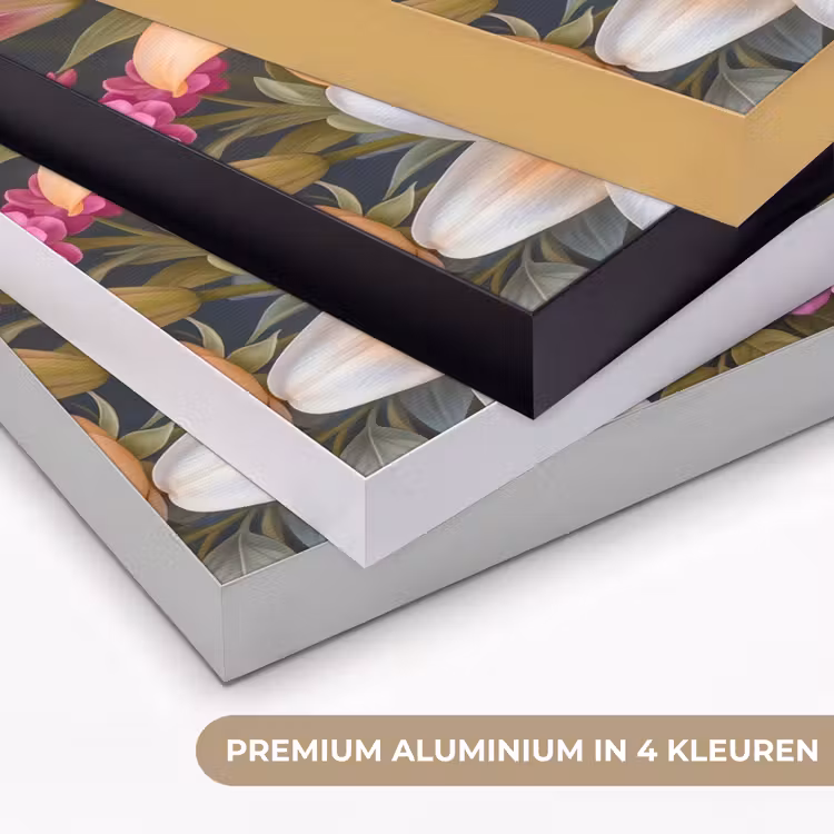Bloemen - Boeket - Natuur - Kleurrijk - Modern Textielframe zwart klein -USP_kleurenNL