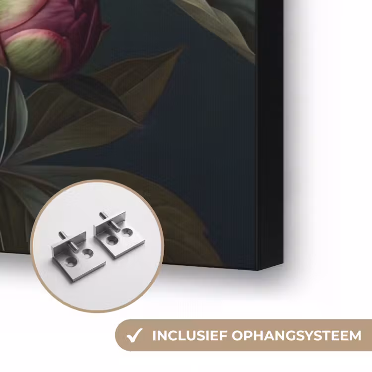 Bloemen - Boeket - Natuur - Modern - Donker Textielframe zwart klein -USP_ophangsysteemNL
