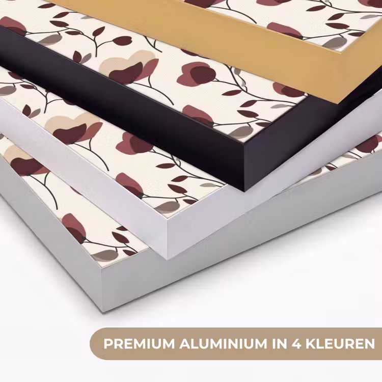 Bloemen - Botanisch - Bordeaux Textielframe zwart klein 947 -USP_kleurenNL