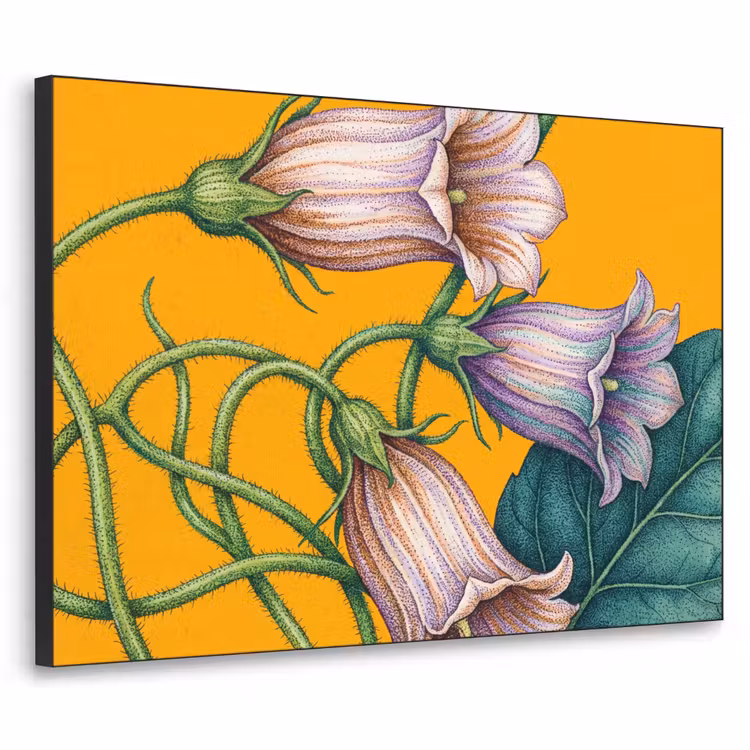 Art frame - Bloemen - Botanisch - Geel - Bloemen - Botanisch - Geel Textielframe zwart klein