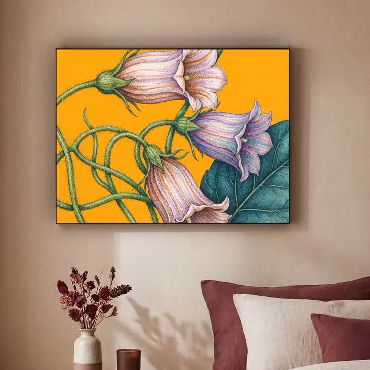 Art frame - Bloemen - Botanisch - Geel - Bloemen - Botanisch - Geel Textielframe zwart klein