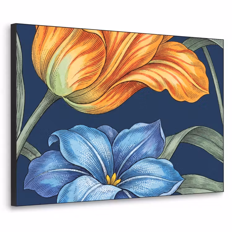 Art frame - Bloemen - Botanisch - Patroon - Bloemen - Botanisch - Patroon Textielframe zwart klein