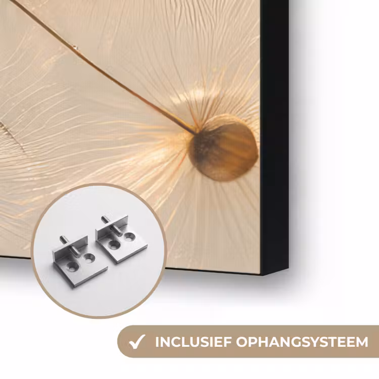 Bloemen - Bruin - Planten - Botanisch Textielframe zwart klein -USP_ophangsysteemNL