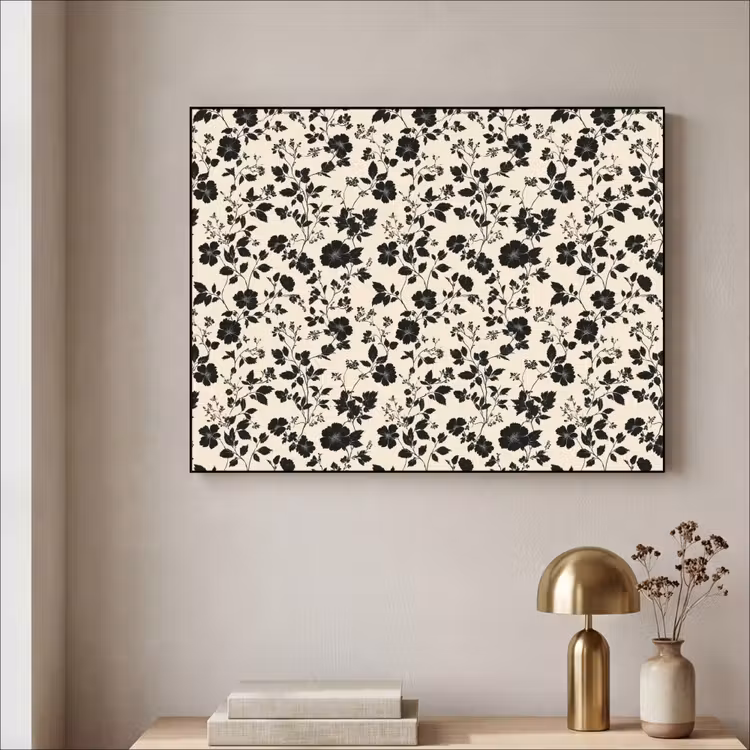 Bloemen - Dessin - Zwart Textielframe zwart klein 947 -sfeer2