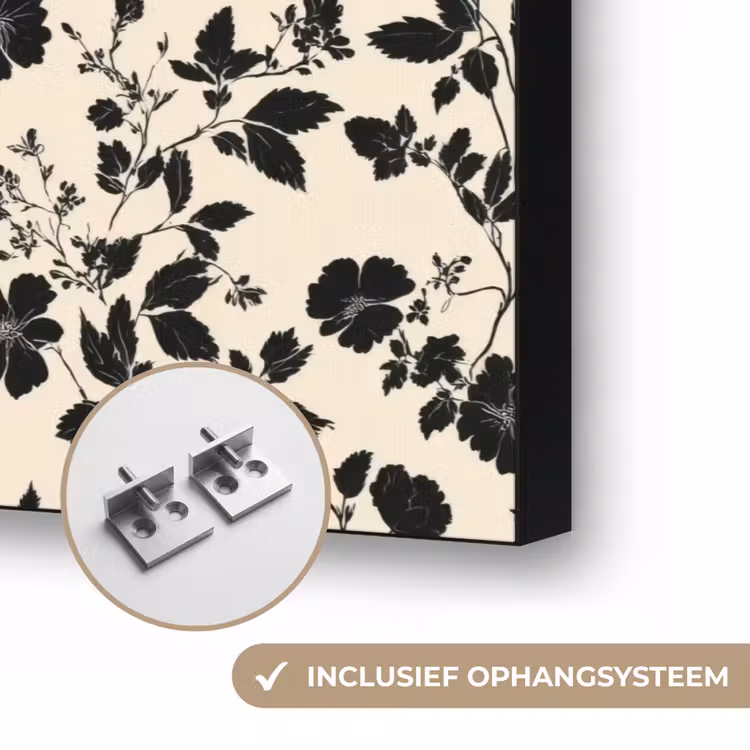 Bloemen - Dessin - Zwart Textielframe zwart klein 947 -USP_ophangsysteemNL