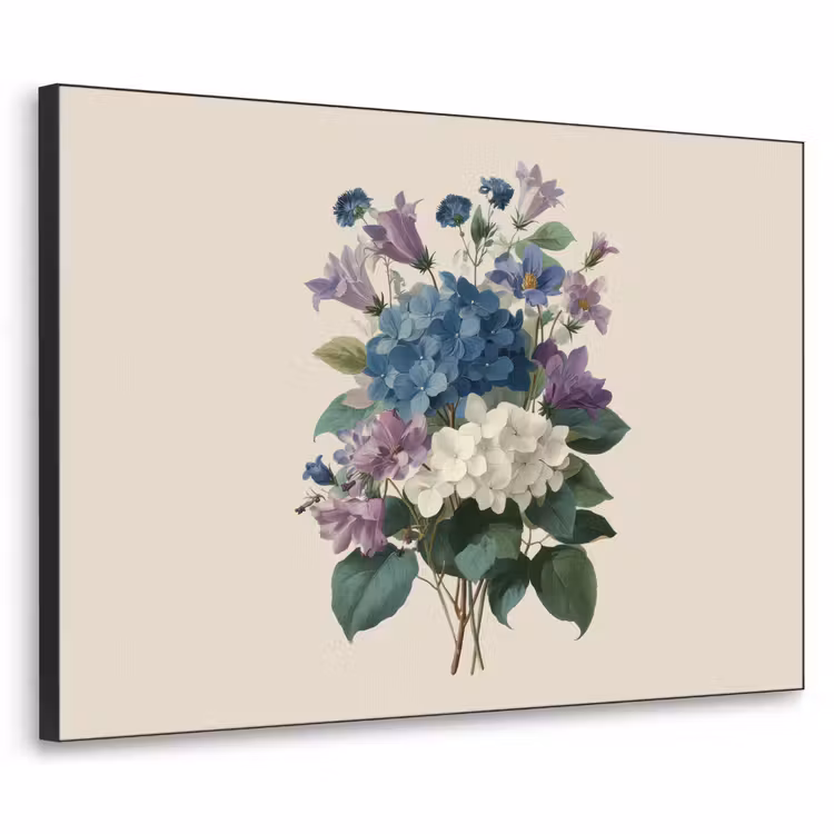 Bloemen - Gedetailleerd - Rust - Realistisch Textielframe zwart klein -3d